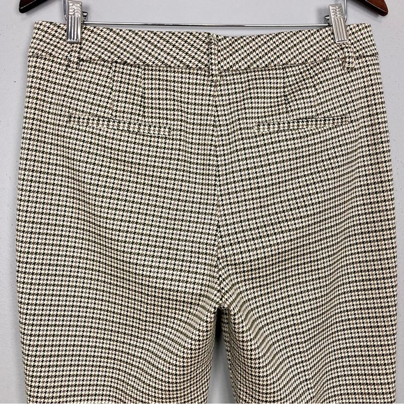 WHBM Elle Slim Ankle Pants Women’s Size 8 Houndstooth Comfort Stretch Career Tan - Picture 9 of 12